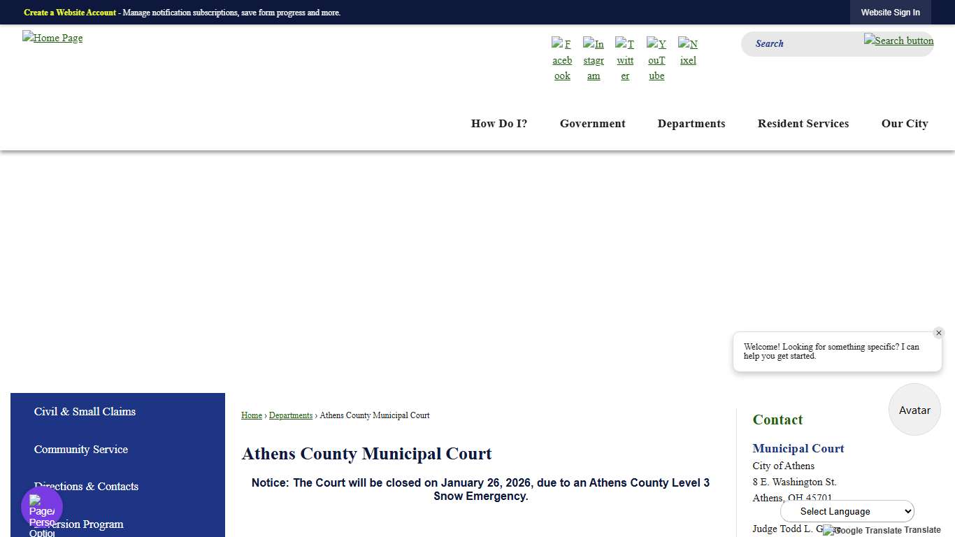 Athens County Municipal Court Athens, OH - Official Website