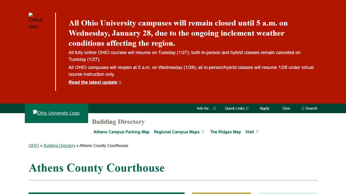 Athens County Courthouse Ohio University